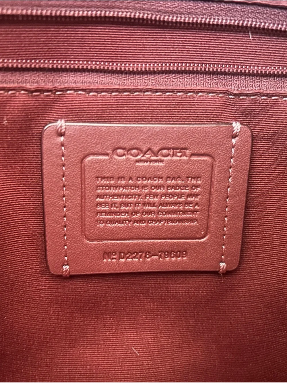 Coach Beige Signature Tote with Coral Pink Leather Trim